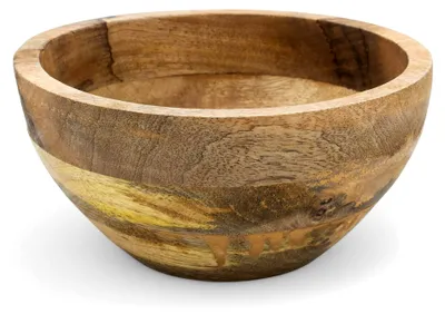 Produktbild von Deko Schale aus Mangoholz natur - 20 cm - runder Obstteller - Dekotablett Serviertablett Kerzentablett