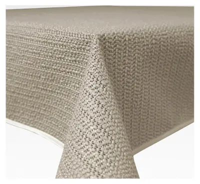 Produktbild von Rechteckige Gartentischdecke für den Außenbereich, wetterfest, wasserabweisend, rutschfest, abwischbar, PVC Weichschaum, für Garten, Balkon, Terrasse und Camping (Beige, 110 x 140 cm)