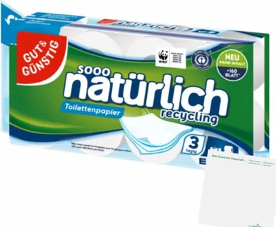 Produktbild von G&G Toilettenpapier 3lg (10 Rollen x 200 Blatt) + usy Block