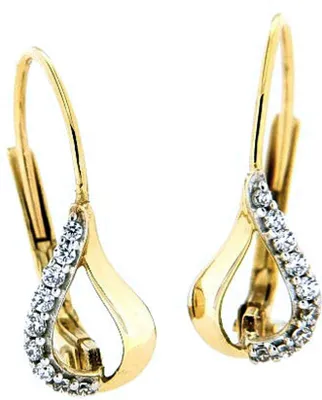 Produktbild von Damen Button Ohrhänger echt Gold 333 (8 kt) mit Zirkonia