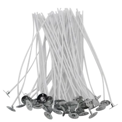 Obrázek produktu pro 50 kusů předem navoskovaných knotů do svíček, sada na výrobu svíček, bavlněné knoty, délka 10 cm, dlouhá životnost