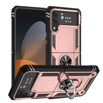 Immagine prodotto di Custodia protettiva per smartphone Samsung Galaxy Z Flip4 5G, cover, bumper, etui con funzione stand, colore: rosa oro