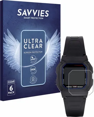Produktbild von 6x Für Casio W-800H-1AVES Schutzfolie Savvies Displayschutz Display Schutz Folie Klar Transparent