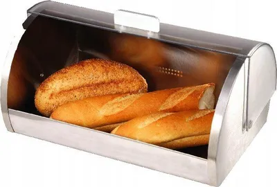 Produktbild von Küchen-Brotbehälter aus Edelstahl, 39 cm, Antischimmel-Schutz, leicht zu reinigen