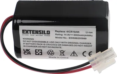 Produktbild von EXTENSILO Akku kompatibel mit Silvercrest SSRA1 Saugroboter (3000 mAh, 14,8 V, Li-Ion)