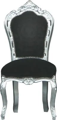 Produktbild von Casa Padrino Barock Esszimmer Stuhl Schwarz/Silber - Möbel Antik Stil