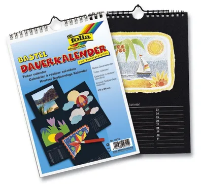 Obrázok produktu pre Kalendár Folia 2315 Craft - 17 x 24 cm, čierny, 13 listov + 1 ďalší titulný list