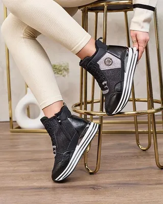 Produktbild von Damen Stoff-Sneakers Kawellas Schwarz, leichte Freizeitschuhe, Größe 36
