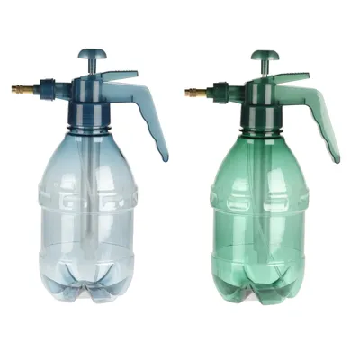 Produktbild von 2x Drucksprüher Transparent 1,5 Liter mit Messingdüse Pumpsprühflasche Sprühflasche Handsprüher Pumpsprüher