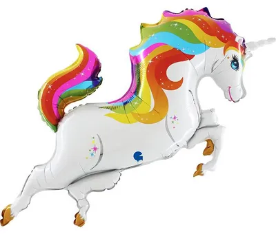 Produktbild von Einhorn-Folienballon - 120 cm, bunt