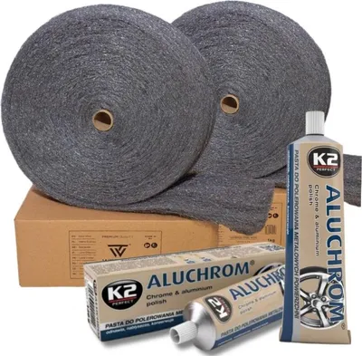 Produktbild von Polierset für Chrom und Aluminium Stahlwolle 2 kg + 2 x K2 Aluchrom