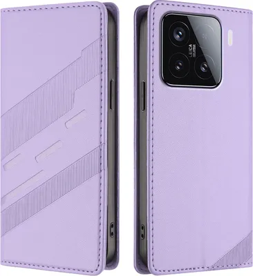 Image de Etui pour Xiaomi 15, étui portefeuille en cuirPolyuréthaneavec fente pour cartes et fonction stand Violett