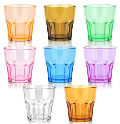Obrázok produktu pre Sada 8 farebných plastových pohárov pre deti, objem 160 ml