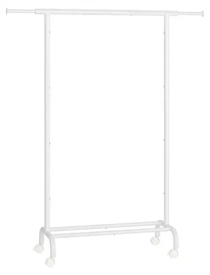 Produktbild von Kleiderständer auf Rollen – mobiler Kleiderständer – 45 kg – weiß – 40 x (83-120) x 156 cm