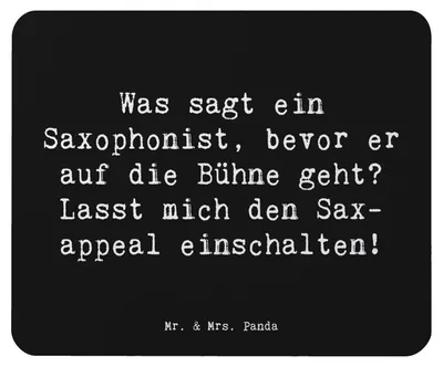 Produktbild von Mr. & Mrs. Panda Mauspad Spruch Magischer Saxophon-Charme - Schwarz - Geschenk, Blues, Musiker, laptop, Instrument, Musikinstrument, Musik, Humor, Bühne, mausteppich