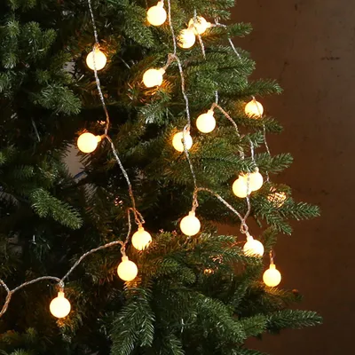 Produktbild von LED Lichterkette BERRY TWINKLE - 60 weiße XL Kugeln - 8 Funktionen - Timer - L:9m - für Außen