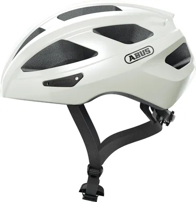 Produktbild von ABUS Rennradhelm Macator - sportiver Fahrradhelm für Einsteiger - auch für Zopfträger/-innen - für Damen und Herren - Weiß Glänzend, Größe M