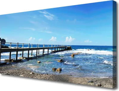 Produktbild von Tulup Leinwand-Bilder 100x50 Wandbild Canvas Kunstdruck Meer Strand Landschaft