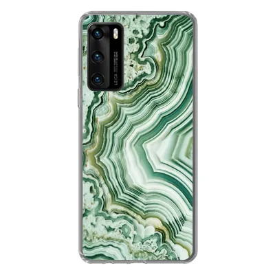 Produktbild von MuchoWow® Handyhülle Schutzhülle Hülle für Huawei P40 Natursteine - Grün - Gesteine und Mineralien Silikon Softcase Handy Hülle - Handytasche