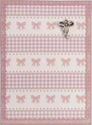 Immagine prodotto di Clayre & Eef, fiocco decorativo per occasioni speciali, 10x13,5 cm, color argento, motivo a quadretti e pizzo