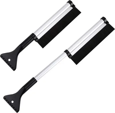 Zdjęcie produktu dla Flamenco Mystique Teleskopický škrabací kartáč na odstraňování sněhu z auta, 42-65 cm, šířka 25 cm, hliník + ABS, stříbrno-černý