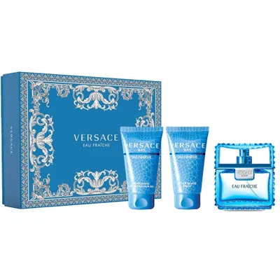 Zdjęcie produktu dla Versace Man Eau Fraiche Woda toaletowa 50ml + Żel pod prysznic 50ml + Balsam po goleniu 50ml