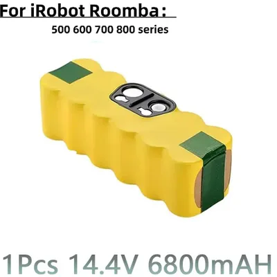 Immagine prodotto di Batteria per aspirapolvere robot – 14,4V 6800mAh Ni-MH – Batteria di ricambio – Compatibile con le serie 500, 550, 560, 600, 650, 698, 780, 980, 976 – Ricaricabile