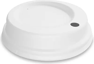 Produktbild von 50 Coffee-to-go-Deckel Ø 80 mm Weiß Bagasse mit Trinköffnung