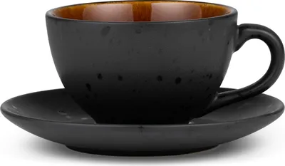 Produktbild von Bitz Tasse mit Untertasse black / amber 0,24 l