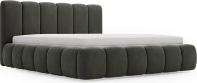 Produktbild von GRAINGOLD Exklusive Polsterbett Canico 180x200 cm - Designerbett mit Bettkasten & Lattenrost - Grau (Monolith 92)