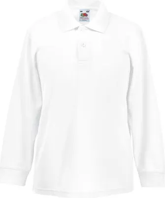 Produktbild von Fruit of the Loom - Kids Polo 65/35 Longsleeve - White - 152