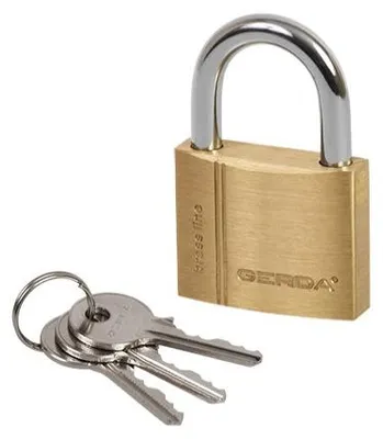 Produktbild von BRASS LINE KMZ S50 Bügelschloss Messing, System 1 Schlüssel, Gruppe 5008