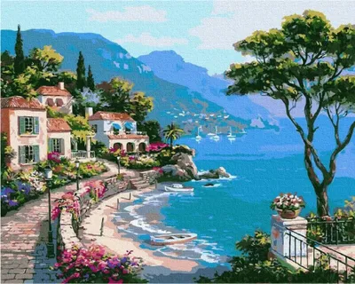 Produktbild von Malerei BY NUMBERS MIT RAHMEN Bilder für die Malerei - Landschaft, Promenade 40x50 cm