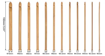 Produktbild von H?kelnadel Bambus aus Holz H?kelnadel Holz H?kelnadel Set H?kelnadel Set 3mm-10mm Stricknadeln H?kelnadel Ersatz Lange H?kelnadel H?kelnadeln fš¹r Anf?nger DIY Bastelgarn