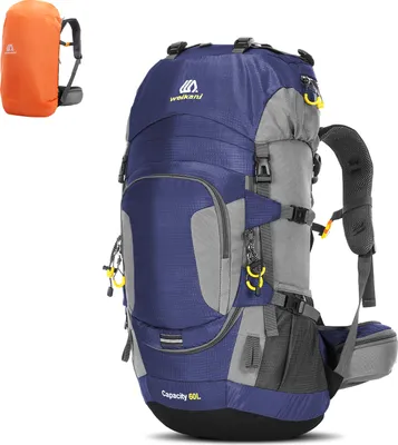 Produktbild von 60L wasserdichte Wanderrucksack Camping Bergsteigen Radfahren Rucksack Outdoor Sporttasche mit Regenschutz