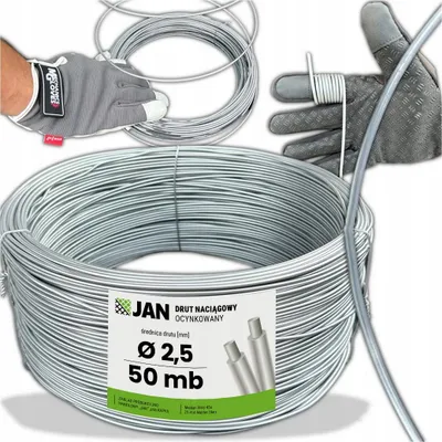 Produktbild von Verzinkter Zugdraht - 2,5 Mm - 50 M - Strapazierfähig - Korrosionsbeständig