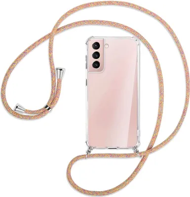 Produktbild von Handykette Backcover-Schutzhülle mit Band (Metall silberfarben) für Samsung Galaxy S21 Plus 5G - Rainbow