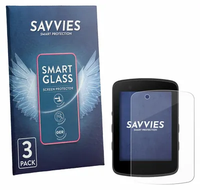 Produktbild von 3x Savvies Schutzglas Folie für Bryton Rider 650 / 550 9H Panzer Schutzfolie Glas Displayschutz klar transparent
