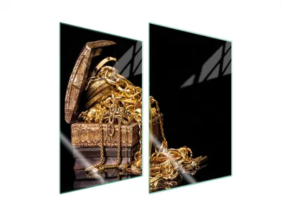 Produktbild von Glasschutzplatte Für Küche 2X35X52 Gold