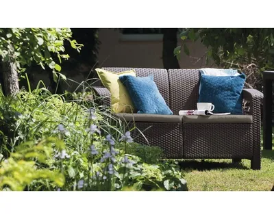 Produktbild von Allibert Korfu Liebessitz - 128 x 70 x 79cm - Braun/Hafer