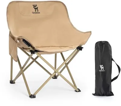 Produktbild von Faltbarer Campingstuhl mit ergonomischem Design und Seitentasche, bis 120 kg belastbar - Leichter, tragbarer und kompakter Stuhl mit Tragegriff für Picknicks
