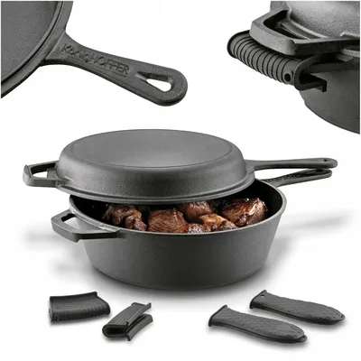 Produktbild von Konighoffer Gusseisen-Set Topf & Pfanne 2in1 Induktionsgeeignet
