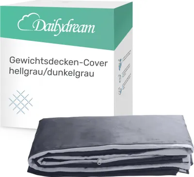 Produktbild von Dailydream Bezug in grau für Erwachsenengewichtsdecken 135 x 200 cm - zweifarbig  - 135x200cm / grau - Gewichtete Decke