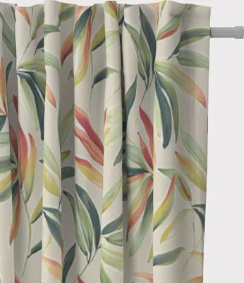 Produktbild von SCHÖNER LEBEN. Vorhang Blätter Zweige beige grün rot 245cm Aufhängung Smok-Schlaufenband