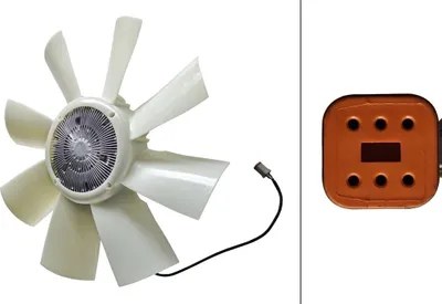 Imagen del producto de Ventilador de refrigeración del motor, 24 V, 6 polos, marca HELLA, compatible con, entre otros, modelos SCANIA R I