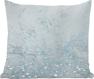 Produktbild von MuchoWow® Zierkissen Sofakissen Wohnzimmer Dekokissen 50x50 cm Marmor - Blau - Glitter - Komfort - Sofakissen