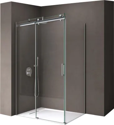 Immagine prodotto di doporro Box Doccia 75x120x195 cm in Vetro Temperato Trasparente 8 mm Porta Scorrevole con Maniglie e Profili Cromati, Trattamento Anticalcare Easy Clean - Ravenna17K