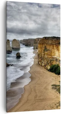 Produktbild von Bild auf Leinwand - Leinwandbild - Strand Ozean Landschaft - 55x100cm - Wand Bild - Wanddeko - Leinwanddruck - Bilder - Kunstdruck - Wanddekoration - Leinwand bilder - Wandkunst - PA55x100-0141