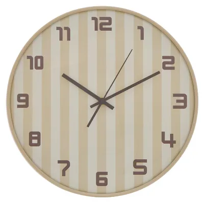 Productafbeelding van Eazy Living Wandklok, diameter 36 cm, Éléa, beige, gestreept