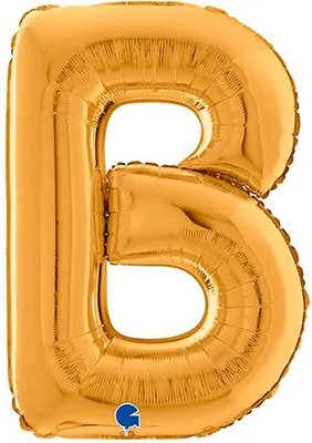 Produktbild von Riesenbuchstabe Folienballon 26"/66cm | Gold #B